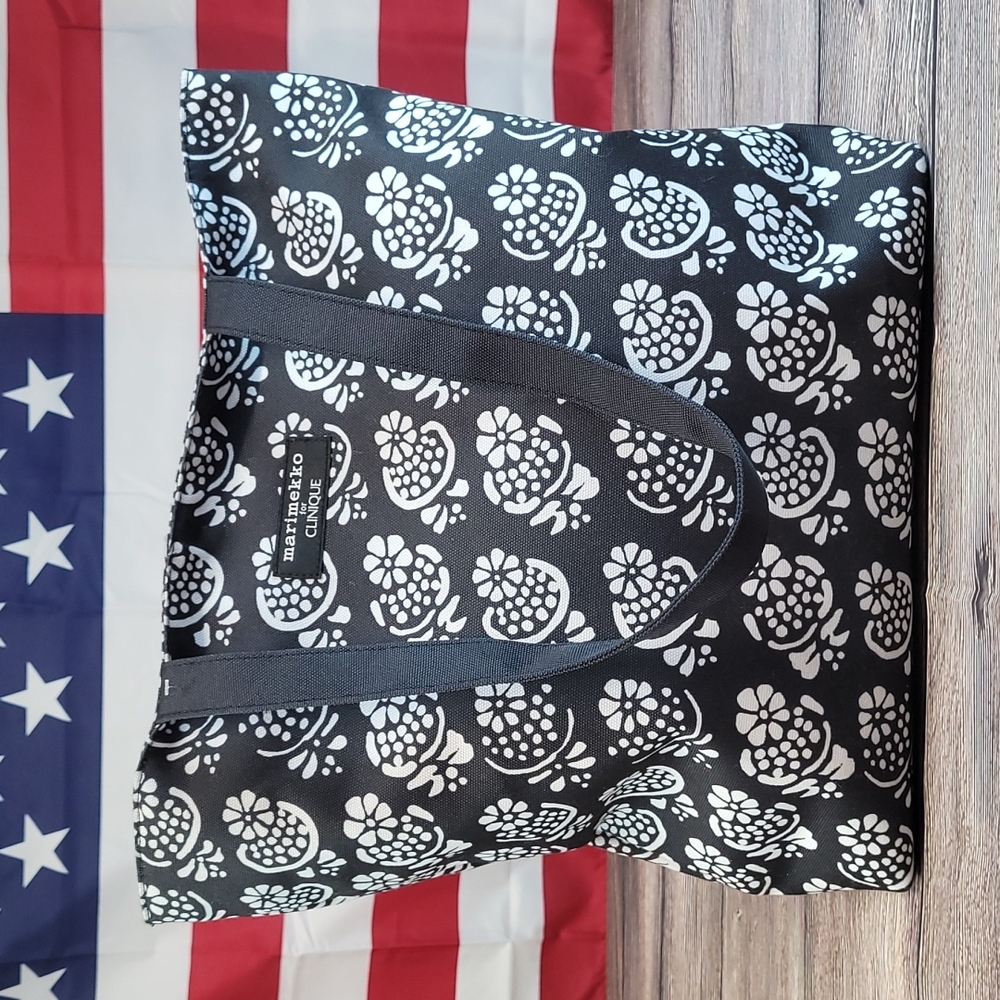 Clinique Marimekko black white tote bag - Travel Bag - Beach Bag - Book Bag